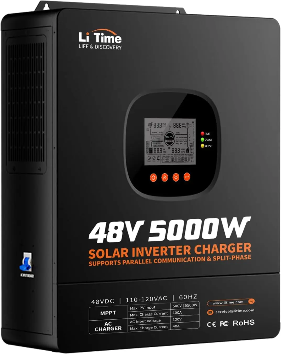 LiTime 5000W Pure Sine Wave In - Parallel Solar Inverter 48V 5000W Mppt review and price